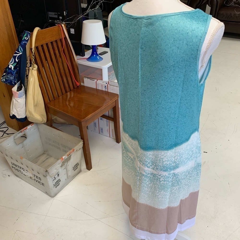 NORACORA tank dress large 21 in pit pit L-39 in coastal chic - Picture 2 of 6